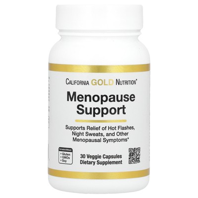 California Gold Nutrition Menopause Support with Angelica gigas, Cynanchum wilfordii, Phlomis umbrosa and L-Leucine, 30 Veggie Capsules