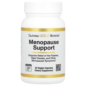 California Gold Nutrition Menopause Support with Angelica gigas, Cynanchum wilfordii, Phlomis umbrosa and L-Leucine, 30 Veggie Capsules - 1 of 3
