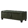 Gulches 48" Dark Green Tufted Faux Leather Ottoman Bench with Storage - 48¡Á18.1¡Á17inch Multifunctional Bench for Bedroom Living Room Hallway - 4 of 4