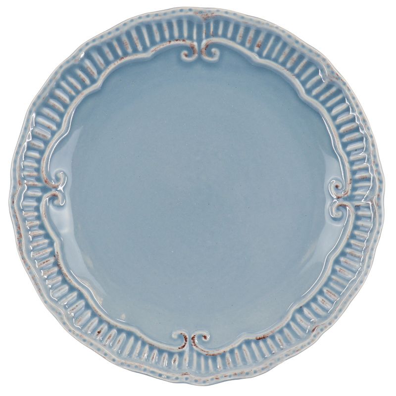 Gibson Modern Southern Home 6 Piece 9 Inch Stoneware Embossed Dessert Plate Set, 2 of 6