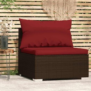 Patio Middle Sofa with Cushions vidaXL - 1 of 4