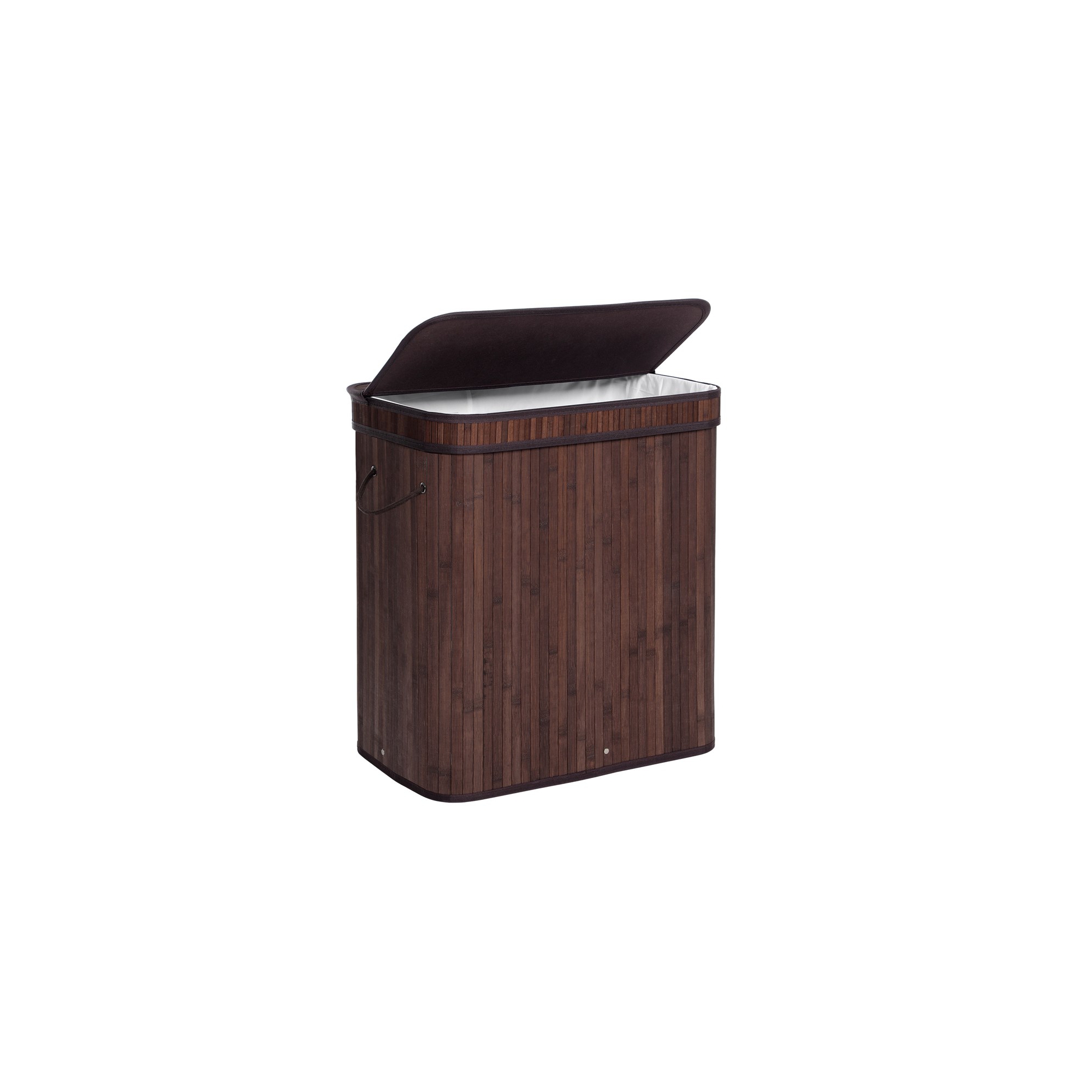 SONGMICS 100L Laundry Hamper with Lid Bamboo Laundry Basket with Liner Bag Foldable Storage Hamper Brown