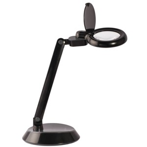Space Saving Magnifier Desk Lamp (Includes LED Light Bulb) Black - OttLite - 1 of 4