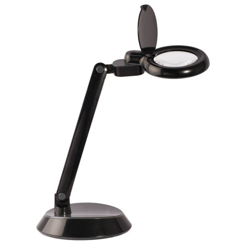 OttLite 54.8 in. 240 lm LED Magnifier Floor & Table Lamp, Silver