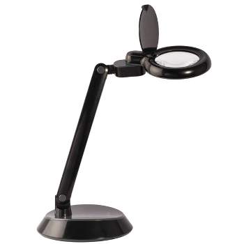 Space Saving Magnifier Desk Lamp (Includes LED Light Bulb) Black - OttLite