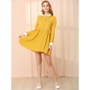 INSPIRE CHIC Women's Plaid Long Sleeve Button Contrast Point Collar Shirt Dress - 2 of 4