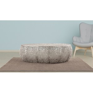 29" Aluminum Oval Coffee Table with Sleek Modern Design and Durable Frame for Living Room - 1 of 4