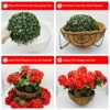 2 Set Artificial Outdoor Geraniums Flowers with Brown Basket, 12 Pcs Geraniums Flowers for Christmas, Front Porch, Garden, Patio, Home Decor, Pink - 3 of 4