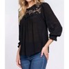 Women's Crochet Lace Panel Flounce Sleeve Blouse - Active Basic - 3 of 4