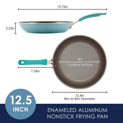 Agave Blue 12.5" Aluminum Nonstick Frying Pan with Ceramic Coating