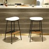 Set of 2 Bar Stools Comfortable & Stylish Counter Bar Stools,Soft Fabric, Backless for Kitchen, Dining Room Bar Chairs - 2 of 4
