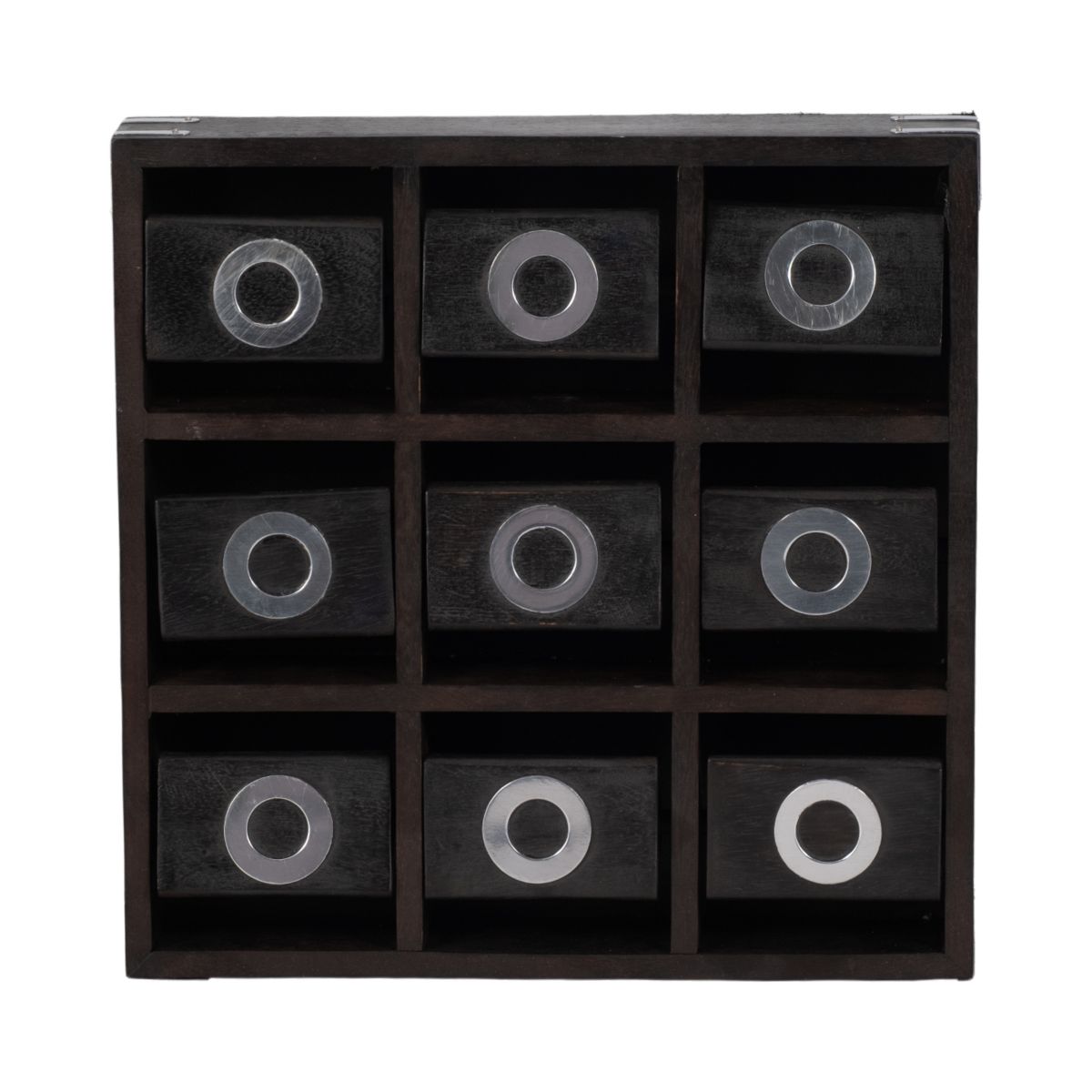 Revolving Wooden Tic Tac Toe Decorative Game - Stylish and Fun Coffee Table Game for Office, Room, and Home Decor Accent - thumbnail 7