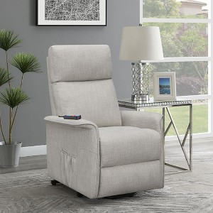 Fabric Power Lift Recliner with Wired Remote, Massage, Heat Function and Side Pockets - 1 of 4