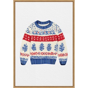 Amanti Art 23"x33" Norwegian Wool Jumper by Pictufy Studio Framed Canvas Wall Art Print - 1 of 4