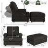 TiramisuBest Oversized Chaise Lounge Chair with Storage Ottoman,Upholstered Reading Chair with Phone Holder, Comfy Sleeper Armchair for Living,Black - 2 of 4