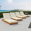 Acacia Wood Outdoor Chaise Lounge Chair with Water-Resistant Cushion, Adjustable Lounge Chair with, Folding Chaise Lounge for Poolside-Koiai - 2 of 4