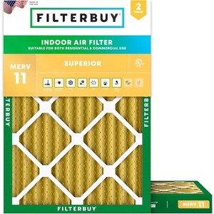 Filterbuy 10x17x2 Air Filter (2-Pack), Pleated MERV 11 Allergen Defense Replacement Outer Filters for WEN 3410 / 90243-027-2  Filtration System - 1 of 4