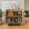 TV Stand With Removable Shelf,TV Cabinet Storage Fan-shaped Large Board Handle And 2 Doors,TV Stands Corner -Maison Boucle - 3 of 4
