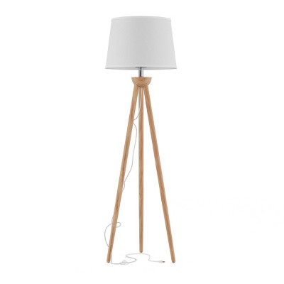 Tripod Floor Lamp (Includes LED Light Bulb) - Modern Wood