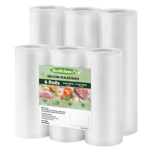 Vacuum Sealer Bags Rolls for Food 6 Pack 3 Rolls 11" x 20' and 3 Rolls 8" x 20' Commercial Grade with BPA-Free, Durable  Food Storage Bags - 1 of 4