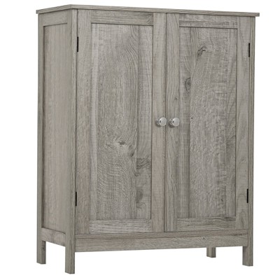 USIKEY Storage Cabinet with 2 Adjustable Shelves & 2 Doors, Bathroom Storage Cabinet, Entryway Cabinet for Living Room, Home Office
