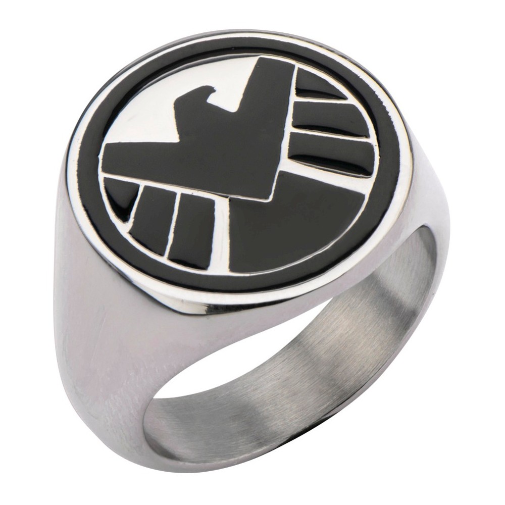 Photos - Ring MARVEL Men's  Agents of S.H.I.E.L.D Stainless Steel Logo  