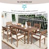 7-Piece Outdoor Dining Set, Acacia Dining Set with Armrest Chairs and Table, Dining Chairs with Wood Frame and Foam Cushions-Coolbibila - 3 of 4