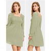 EXLURA Women's 2025 Summer Long Sleeve Party Swiss Dot Dress Smocked Ruffle Cocktail Mini Dresses - 2 of 4