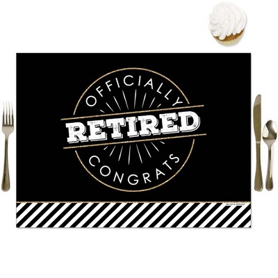 Big Dot of Happiness Happy Retirement - Party Table Decorations - Retirement Party Placemats - Set of 16