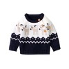 MyKids-Usa Baby Cartoon Christmas Deer Pattern Shoulder Button Design Knitted Pullover Sweater - 4 of 4