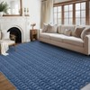 Modern Washable Non Slip Area Rugs for Living Room, Soft Contemporary Textured Throw Carpet for Bedroom Home Office - 2 of 4