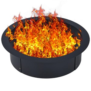 Smokeless Fire Pit, Round Wood Burning Fire Pits, Heavy Duty Firepits with Poker for Backyard, Bonfire, Outdoor 2.5mm Thickness Steel Black - 1 of 4
