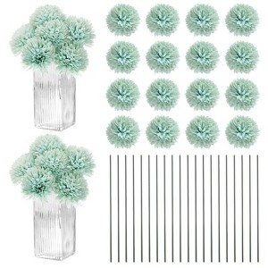 Unique Bargains Artificial Chrysanthemum Ball Flowers Silk Bouquets Real Touch 11 Inch 30 Pcs - 1 of 4