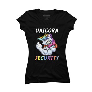 Junior's Design By Humans Halloween Dad Mom Daughter Adult Costume - Unicorn Security By MINHMINH T-Shirt - 1 of 3