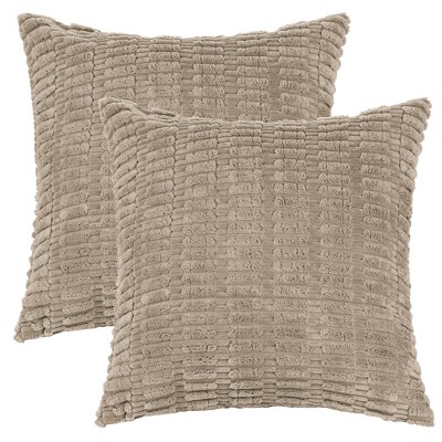 Unique Bargains Corduroy Decorative Modern Solid Throw Pillow Covers 2 Pcs