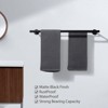 WOWOW 36 in. Wall Mounted Towel Bar in Matte Black, Stainless Steel Double Towel Holder - 3 of 4