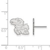 Black Bow Jewelry 10k White Gold Kansas Jayhawks NCAA Post Earrings - 2 of 3