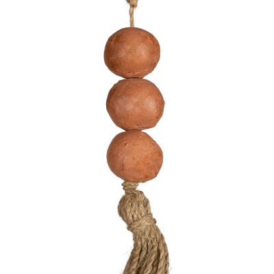 Beaded Terracotta and Jute Tassel by Foreside Home and Garden