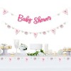 Big Dot of Happiness Pink Flamingo - Party Like a Pineapple - Baby Shower Letter Banner Decoration - 36 Banner Cutouts and Baby Shower Banner Letters - 2 of 4