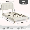 Twin Bed Frames, Velvet Upholstered Platform Bed Frame with Headboard and Strong Wooden Slats, No Box Spring Needed/Noise-Free/Easy Assembly, Pink - 2 of 4