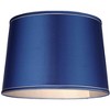 Springcrest Drum Lamp Shade Sydnee Satin Blue Medium 14" Top x 16" Bottom x 11" High Spider with Replacement Harp and Finial Fitting - 2 of 4