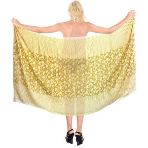 LA LEELA Women's Beachwear Summer Beach Bikini Wraps Sarong Coverups Wrap Skirt Swim Cover Up Swimwear Coverups for Women One Size Green,Floral - 1 of 4