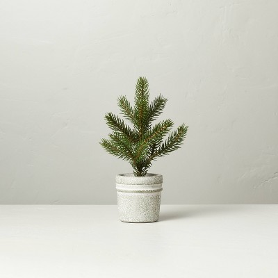 Small 10" Faux Pine Tree in Textured Cement Pot - Hearth & Hand™ with Magnolia