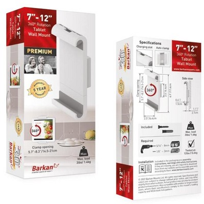 White Fixed Tablet Wall Mount with 360° Rotation