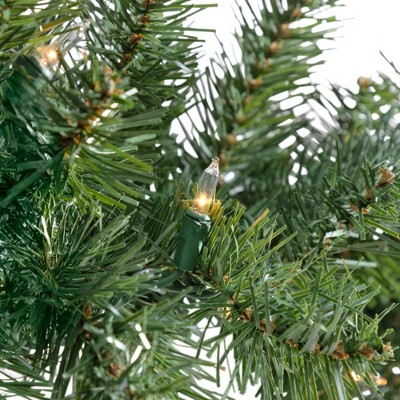 Lifelike Noble Fir Pre-Lit Outdoor Christmas Garland - 9' with Clear Lights