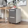 Ridstar Lockable All-Steel Metal Storage Cabinet with 360° Swivel Casters & Dual Drawers for Home & Office-Gray - 2 of 4