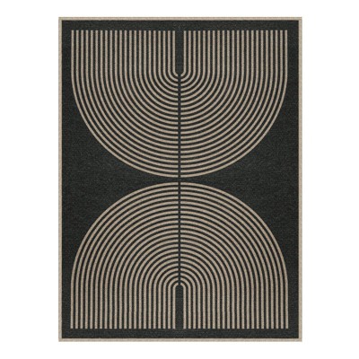 Lahome Modern Rainbow Jute Washable Outdoor Area Rug-Soft, Durable Carpet for Patio, Garden, or Balcony