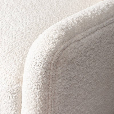 Cream Barrel Swivel Accent Chair with Wood Frame