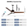 Angel Sar 52" Black Outdoor Ceiling Fan with Light, Waterproof Hanging Fan, Remote & App Control, 6-Speed Reversible DC Motor - 3 of 4