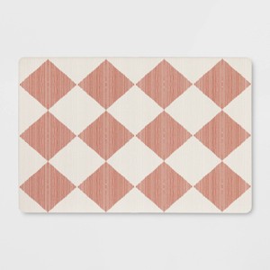 1'8"x2'6" Low Profile Kitchen Mat Light Red Diamond - Room Essentials™ - 1 of 4